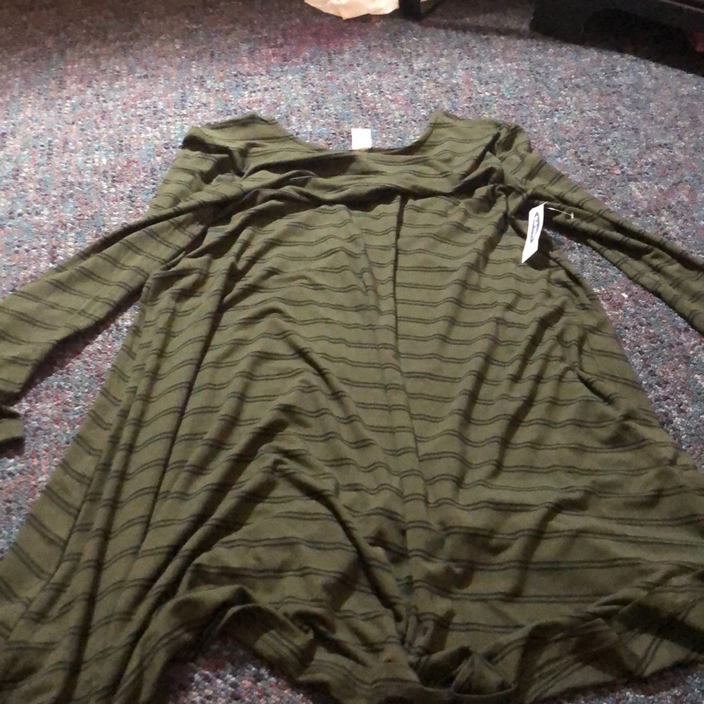 Green and black stripped dress